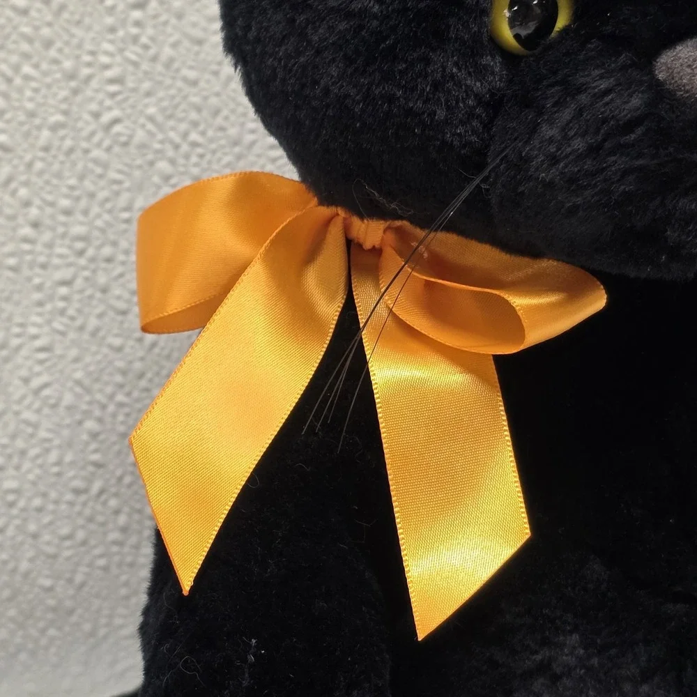 Vintage Hallmark Midnight Halloween Black Cat Blue Paws & Ears Plush